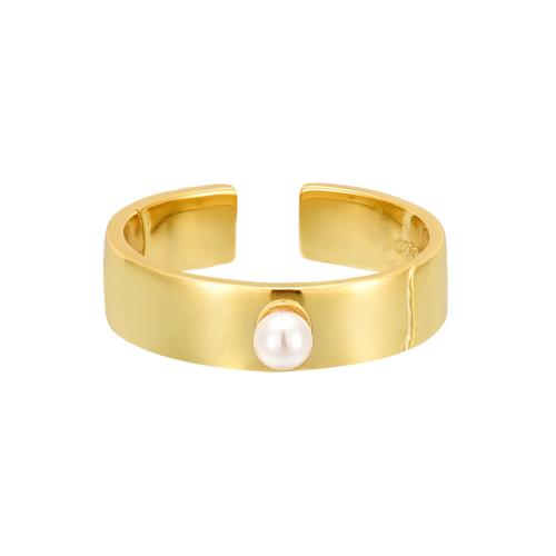 perla anillo de dedo de plata, plata de ley 925, con Shell Pearl, para mujer, más colores para la opción, Vendido por UD