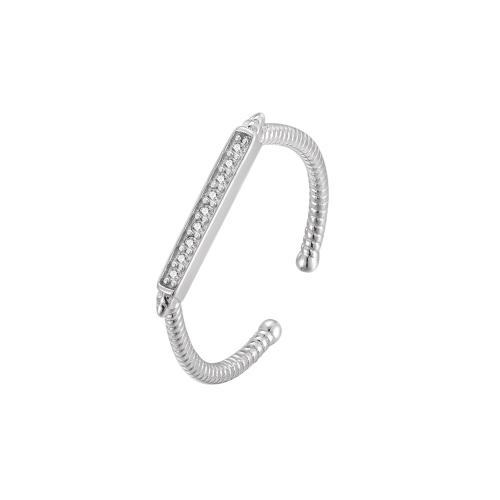 Befestigter Zirkonia Sterlingsilber Fingerring, 925 Sterling Silber, Micro pave Zirkonia & für Frau, keine, verkauft von PC