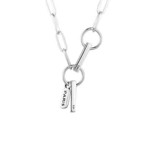 Collier de bijoux en argent , argent sterling 925, pour femme, couleur platine Environ 45 cm, Vendu par PC