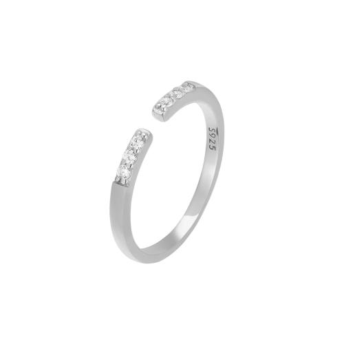 Anillo de dedo Zirconia Micro Pave Sterling Silver Cubic, plata de ley 925, micro arcilla de zirconia cúbica & para mujer, más colores para la opción, Vendido por UD[