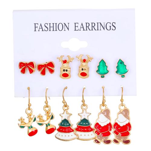 Weihnachten Ohrringe, Zinklegierung, plattiert, Weihnachtsschmuck & verschiedene Stile für Wahl & für Frau & Emaille, earring length 10-30mm, verkauft von setzen