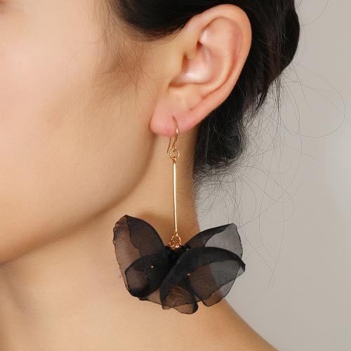 Crystal Drop Earring, Cloth, with Crystal & Brass, fashion jewelry [