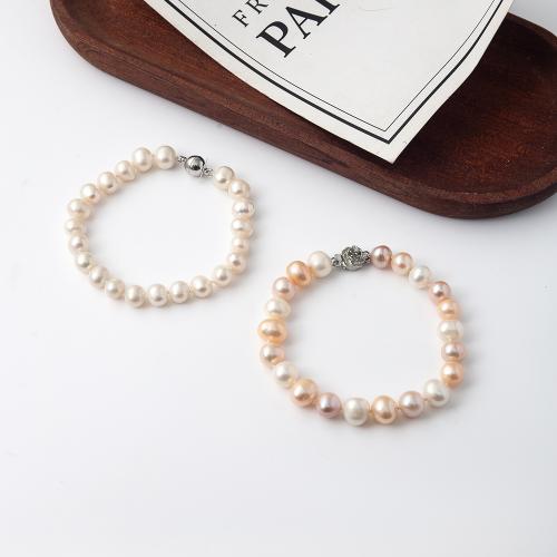 Pulseras de la perla, Perlas cultivadas de agua dulce, diferentes estilos para la opción & para mujer & con diamantes de imitación, más colores para la opción, longitud:18.5 cm, Vendido por UD