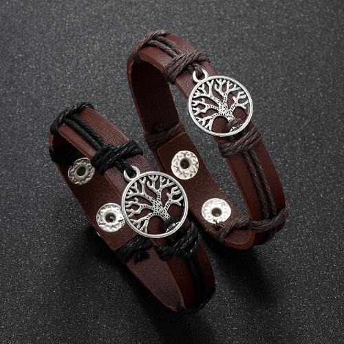 Rindsleder-Armbänder, Kuhhaut, mit Wachsschnur & Zinklegierung, handgemacht, Modeschmuck & für den Menschen, keine, verkauft von PC[