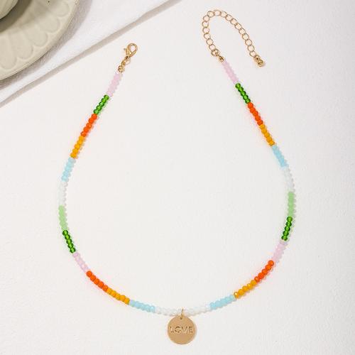 Collier en alliage de zinc, avec plastique, Placage, pour femme, multicolore, Vendu par PC