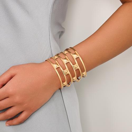 Zinc Alloy Cuff Bangle, plated, for woman, gold 