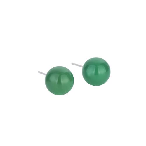 Messing Ohrstecker, mit Synthetische Jade, Vintage & für Frau, keine, 8mm, verkauft von Paar