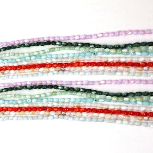 Dyed Shell Beads, Freshwater Shell, Oval, DIY Approx 38 cm 