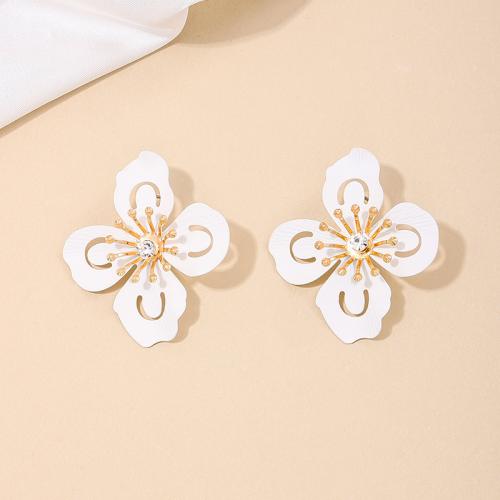 Zinc Alloy Stud Earring, petals, plated, for woman [