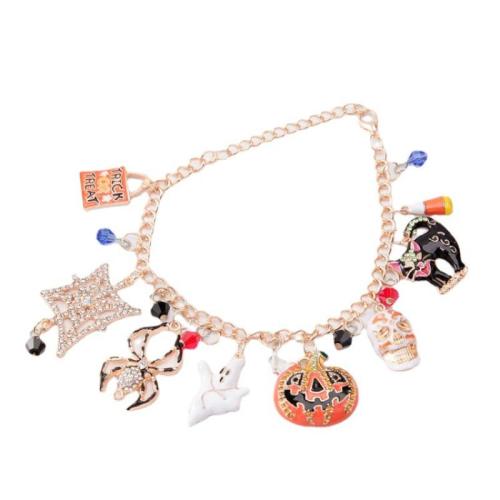 Nuevas joyas y decoraciones populares de Halloween, aleación de zinc, chapado, unisexo & Joyería de Halloween & diferentes estilos para la opción & con diamantes de imitación, Vendido por UD