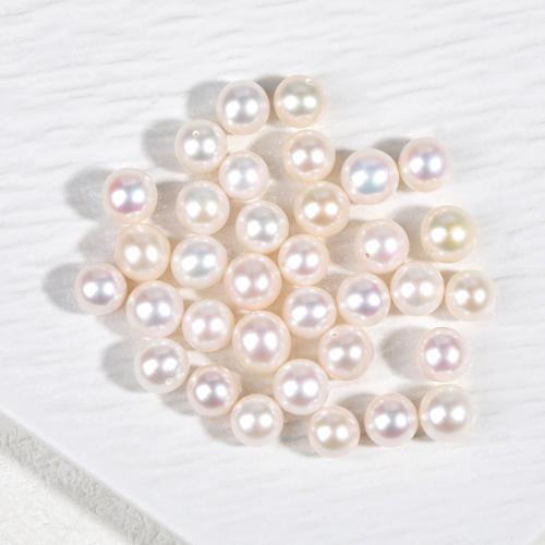 Naturel d'eau douce perles, perle d'eau douce cultivée, Légèrement rond, DIY & semi-foré, blanc, 9mm, Vendu par PC