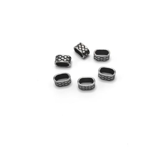 Edelstahl Lederschnur Verschluss, 304 Edelstahl, poliert, DIY, 5x10mm, verkauft von PC[