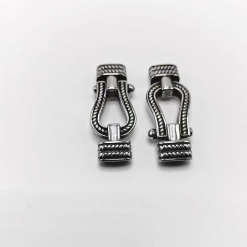 Edelstahl Lederschnur Verschluss, 304 Edelstahl, poliert, DIY, 5x10mm, verkauft von PC[