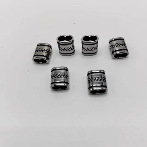 Edelstahl Lederschnur Verschluss, 304 Edelstahl, poliert, DIY, 5x10mm, verkauft von PC[