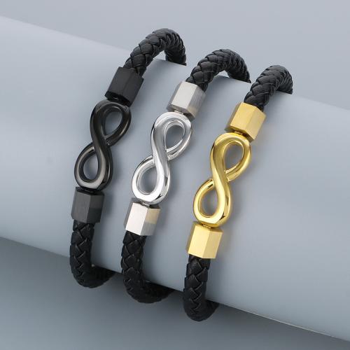 Pulseras de Cordón de PU, Cuero de PU, Recubrimiento iónico al vacío, diferentes estilos para la opción & para hombre, más colores para la opción, Vendido por UD