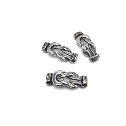 Edelstahl Lederschnur Verschluss, 304 Edelstahl, poliert, DIY, 4x8mm, verkauft von PC[