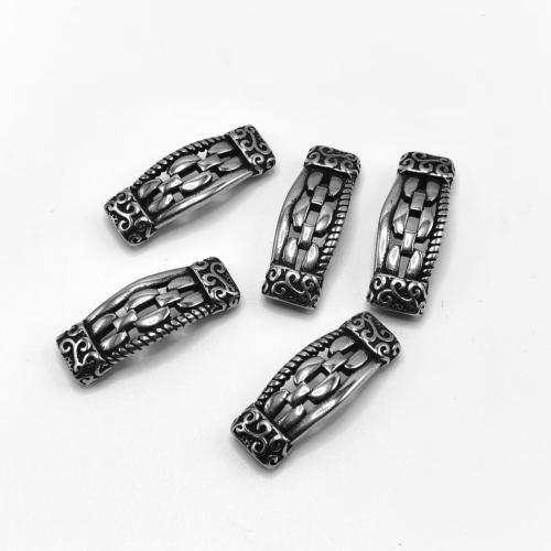 Edelstahl Lederschnur Verschluss, 304 Edelstahl, poliert, DIY, 3x8mm, verkauft von PC[