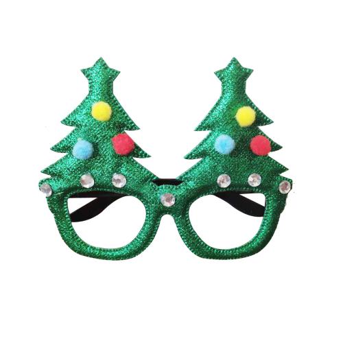 Non-woven Fabrics Christmas Fancy Glasses, with Cotton, random style & for children [