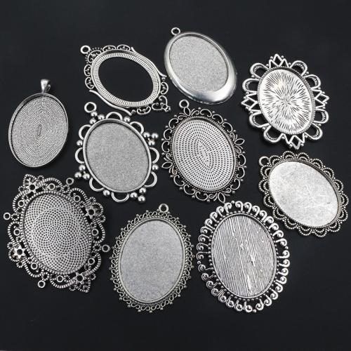 Colgante blanco de cinc aleación, aleación de zinc, chapado en color de plata antigua, Bricolaje & diferentes patrones para la opción, más colores para la opción, inside diameter:30x40mm, aproximado 100PCs/Bolsa, Vendido por Bolsa