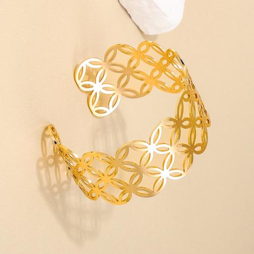 Zinc Alloy Cuff Bangle, plated, for woman, gold 