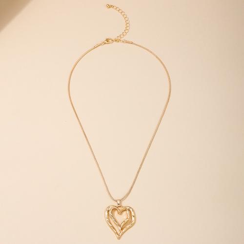 Collier en alliage de zinc, coeur, Placage, pour femme, Or, Vendu par PC