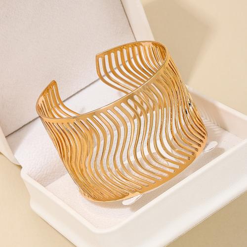 Zinc Alloy Cuff Bangle, plated, for woman, gold 