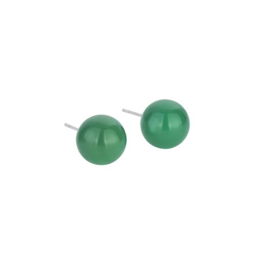 Messing Ohrstecker, mit Synthetische Jade, Vintage & für Frau, keine, 8mm, verkauft von Paar