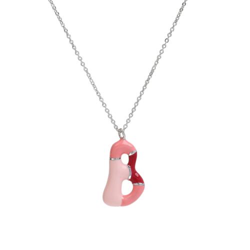 Collier en laiton fait à la main, Placage, lettres sont de A à Z & styles différents pour le choix & pour femme & autocollant époxyde, plus de couleurs à choisir Environ 45 cm, Vendu par PC