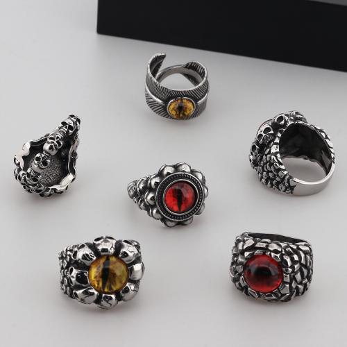 Bague en acier inoxydable, Acier inoxydable 304, avec résine, Placage ionique sous vide, styles différents pour le choix & pour homme, Vendu par PC