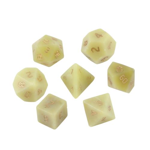 Dés pour jeux, jade de citron, Motif géométrique, styles différents pour le choix, Vendu par PC