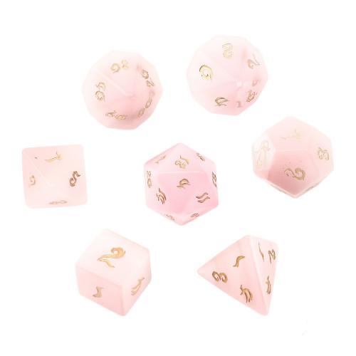 Dés pour jeux, Oeil de chat, Motif géométrique, synthétique, styles différents pour le choix, rose, Vendu par PC