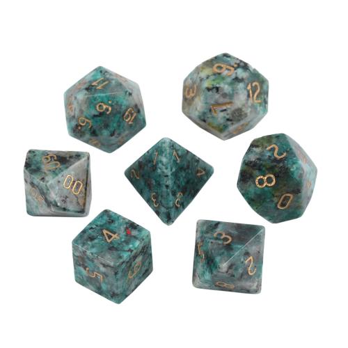 Dés pour jeux, Turquoise africain, Motif géométrique, gravé, styles différents pour le choix, Vendu par PC