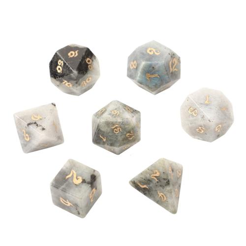 Dés pour jeux, Labradorite, Motif géométrique, styles différents pour le choix, Vendu par PC