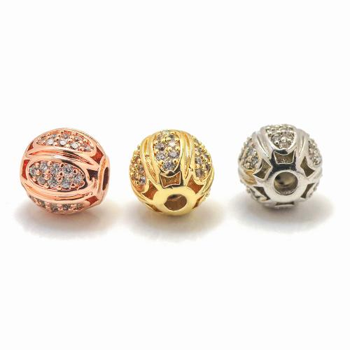 Zirkonia Micro pflastern Korn, Messing, plattiert, DIY & Micro pave Zirkonia, keine, 8mm, verkauft von PC[