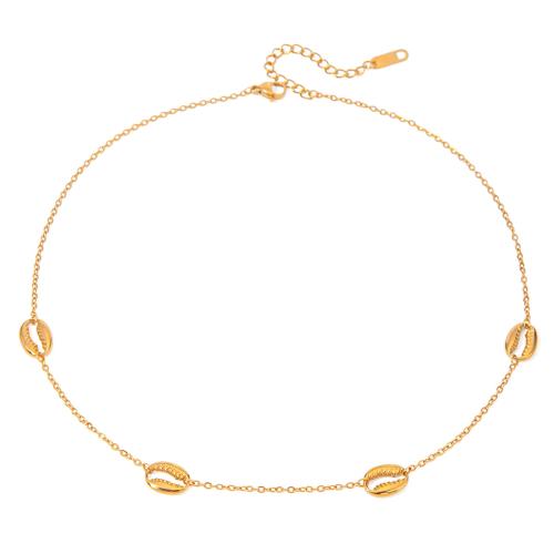 Collar de Acero Inoxidable, acero inoxidable 304, con 5cm extender cadena, 18K chapado en oro, Joyería & para mujer, longitud:38 cm, Vendido por UD