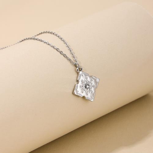 Rhinestone Zinc Alloy Necklace, plated, for woman & with rhinestone [