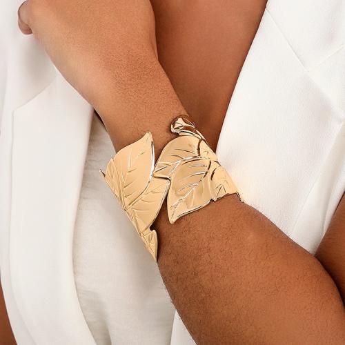 Zinc Alloy Cuff Bangle, Leaf, plated, for woman 