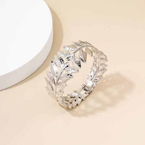 Zinc Alloy Cuff Bangle, Leaf, plated, for woman 