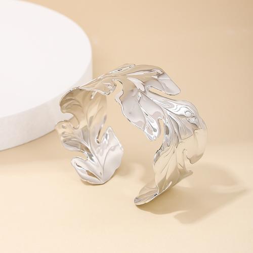 Zinc Alloy Cuff Bangle, Leaf, plated, for woman 