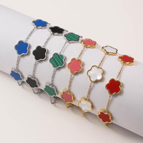 Dyed Shell Bracelet, 304 Stainless Steel, with Shell, Vacuum Ion Plating, for woman 