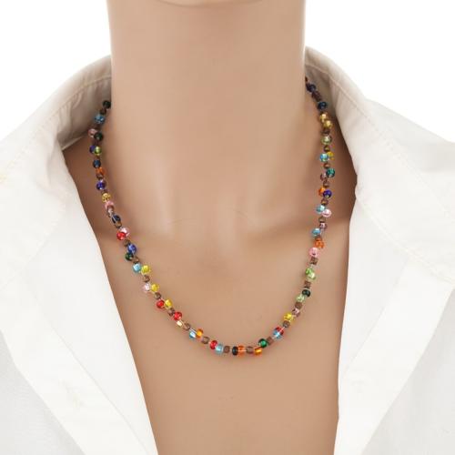 Collar de perlas de cristal semilla, Seedbead, hecho a mano, para mujer, más colores para la opción, longitud:41-50 cm, Vendido por UD[