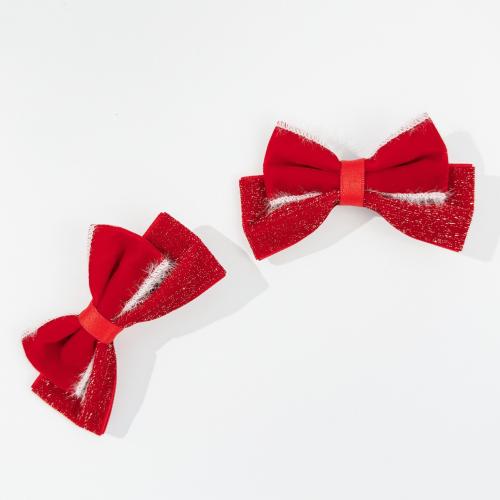 Alligator Hair Clip, Velour, Bowknot, Vacuum Ion Plating, for woman 