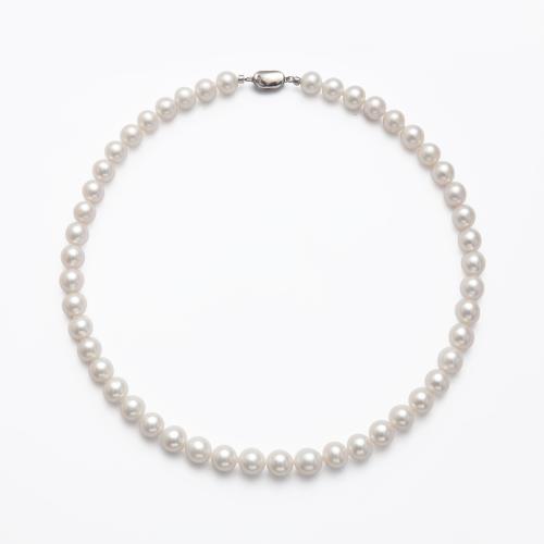 Collar de Perlas Natural de Freshwater, Perlas cultivadas de agua dulce, con 5CM extender cadena, para mujer, Blanco, longitud:40 cm, Vendido por UD