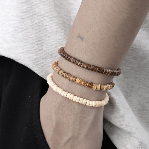 Bracelets en bois, noix de coco, avec bois, unisexe & styles différents pour le choix, plus de couleurs à choisir, Vendu par PC