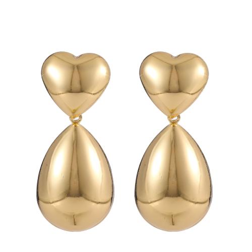 Zinc Alloy Drop Earring, Teardrop, plated, fashion jewelry & for woman, golden 