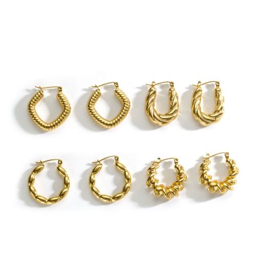 Stainless Steel Leverback Earring, 304 Stainless Steel, 18K gold plated, fashion jewelry & for woman 