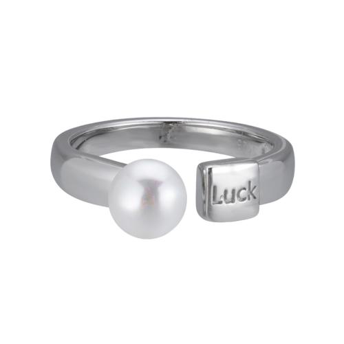 Bague en argent Sterling perle, argent sterling 925, avec perle d'eau douce cultivée, pour femme, couleur platine, Vendu par PC