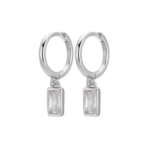 Boucle d'oreille zircon cubique argent sterling, argent sterling 925, pavé de micro zircon & pour femme, plus de couleurs à choisir Vendu par paire