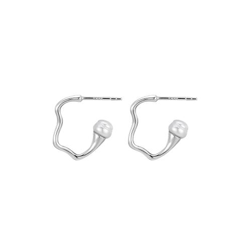 Boucle d'oreille en argent sterling Stud perle naturelle, argent sterling 925, avec perle d'eau douce cultivée, pour femme, plus de couleurs à choisir Vendu par paire