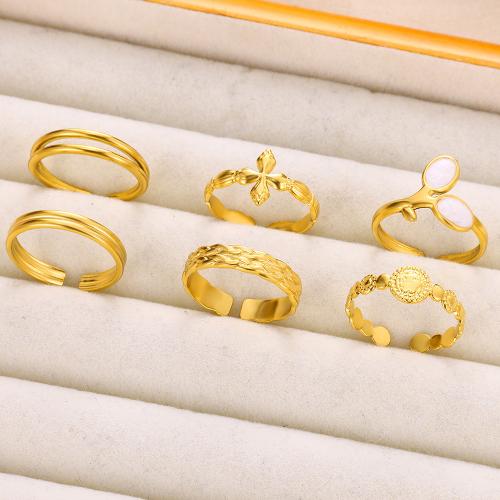 Stainless Steel Finger Ring, 304 Stainless Steel, Vacuum Ion Plating & for woman 